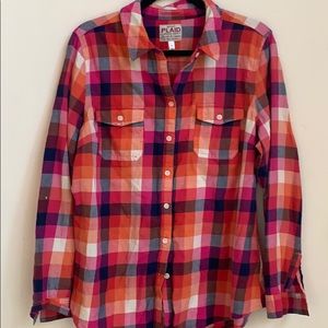 Plaid old navy super light flannel, size XL
